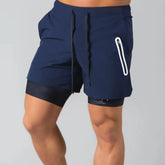 Shorts Masculinos 2 em 1 para Treino com Secagem Rápida